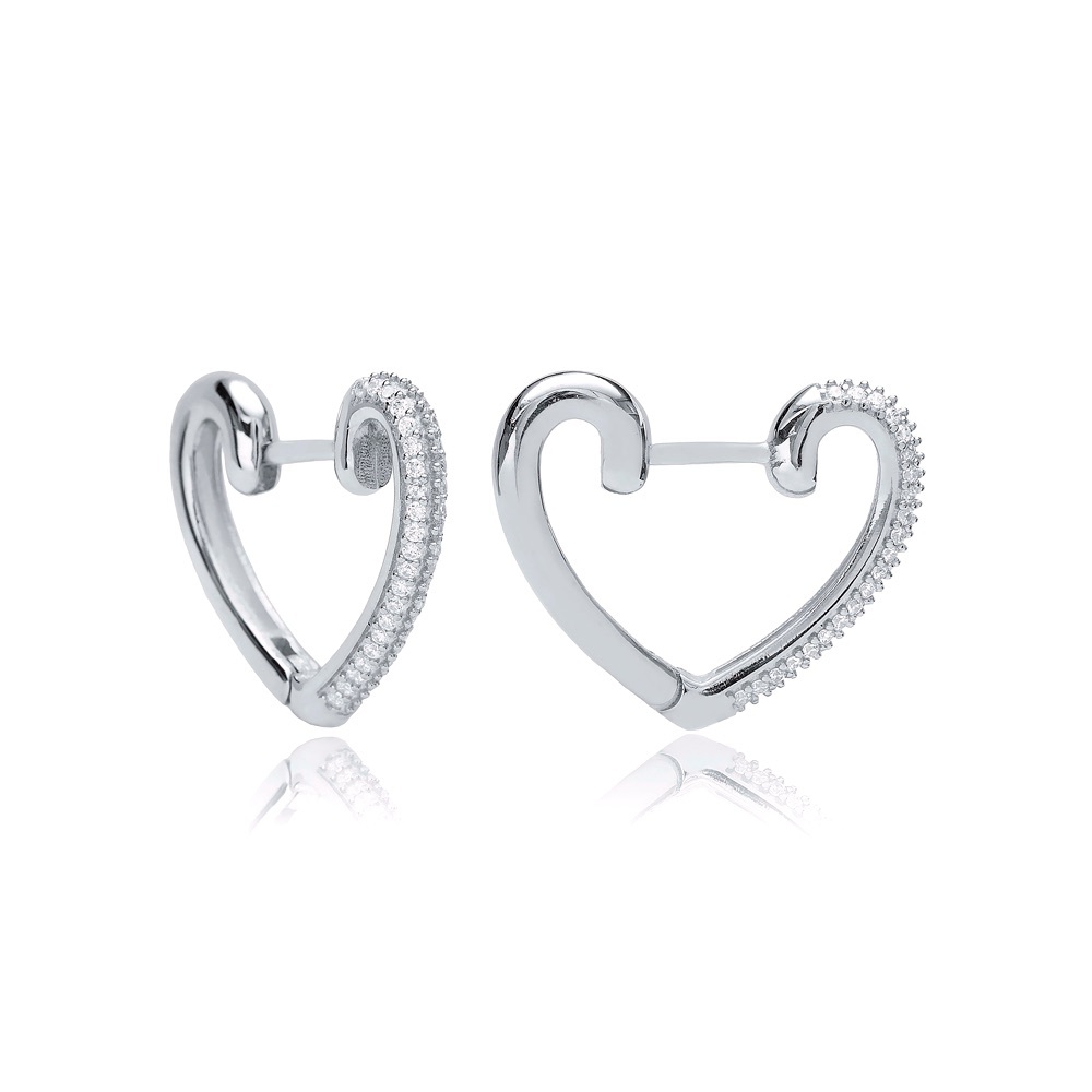 🔥 Price Dropped! Handmade 925 Sterling Silver Heart Hoops
